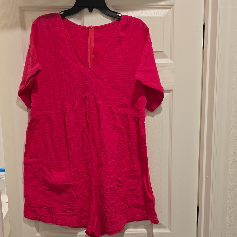 Vibrant Pink Short Sleeve Romper